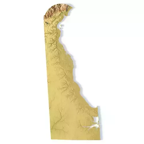 Topographic Map Delaware STL Model
