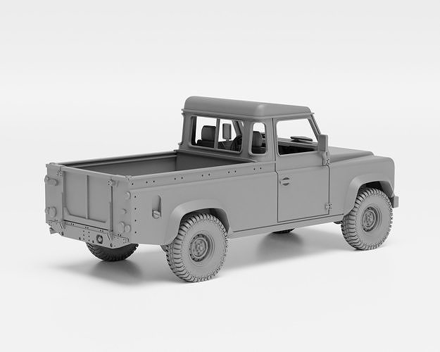 Land Rover Defender 110 Pickup - H0 scale car model kit 3D print model 7