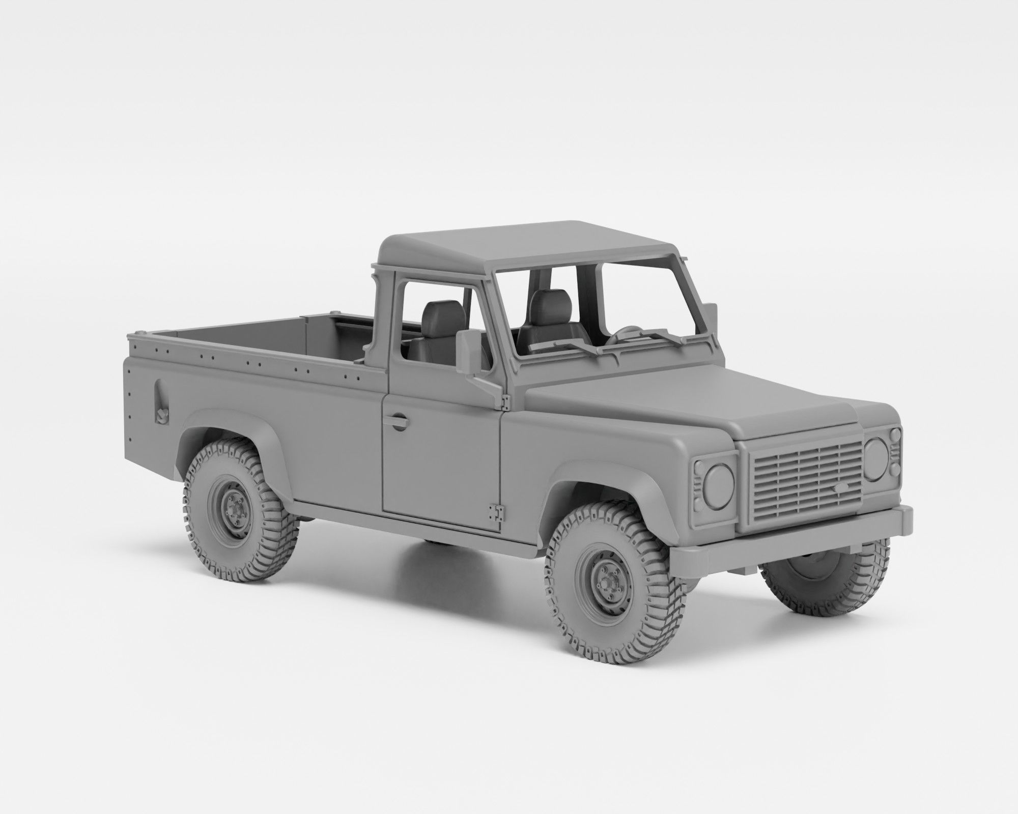 Land Rover Defender 110 Pickup - H0 scale car model kit 3D print model_7