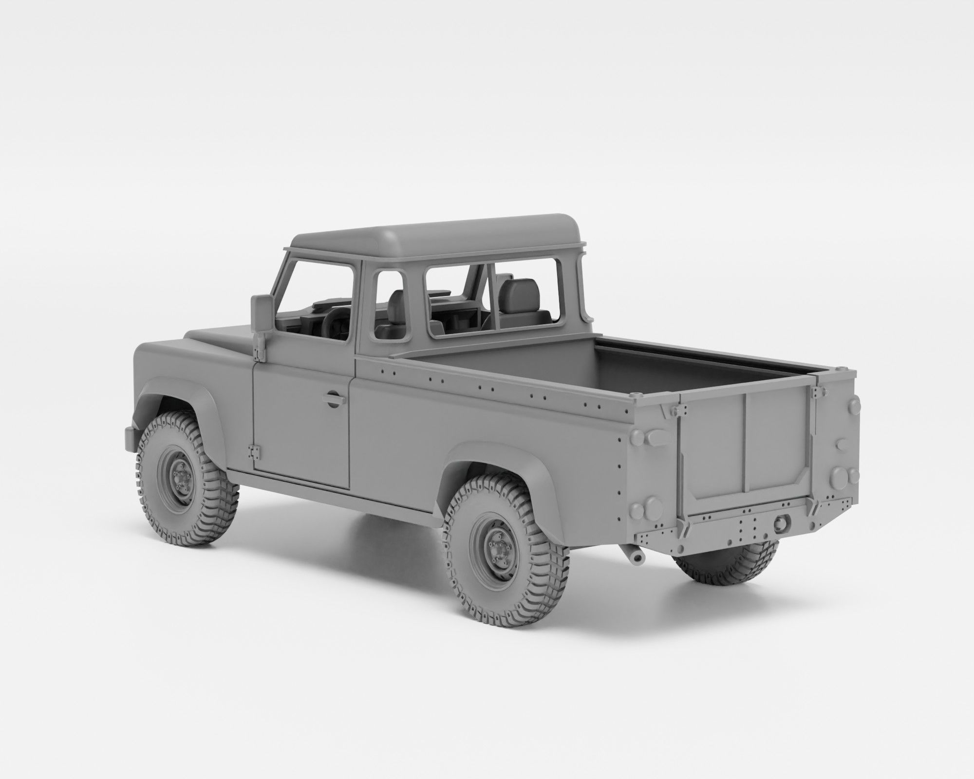 Land Rover Defender 110 Pickup - H0 scale car model kit 3D print model_5