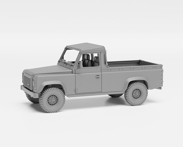 Land Rover Defender 110 Pickup - H0 scale car model kit 3D print model 5