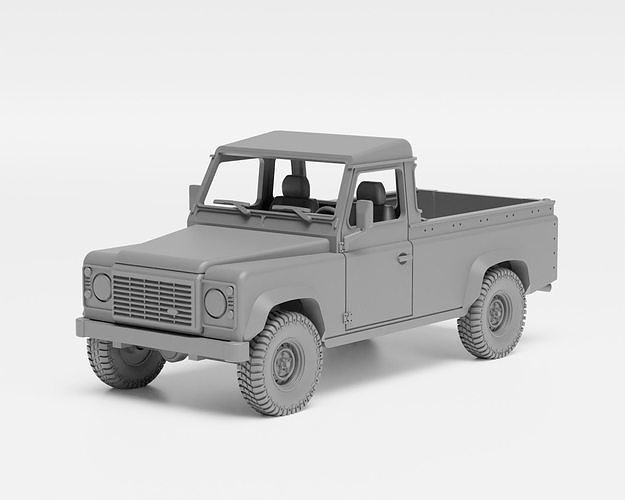 Land Rover Defender 110 Pickup - H0 scale car model kit 3D print model 4