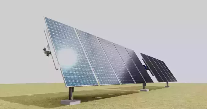 Solar Tracker Systems Type-3 3D model