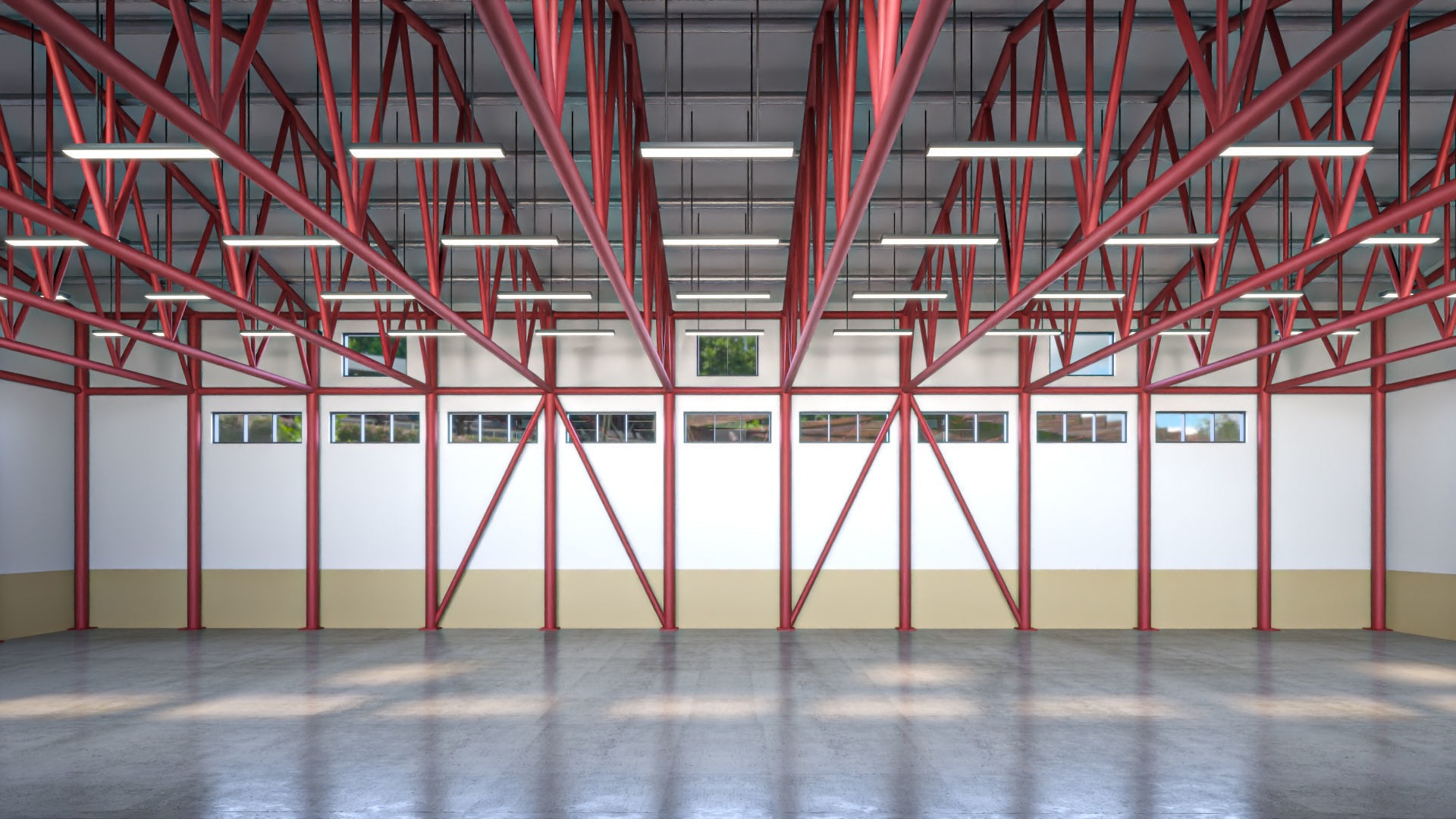 Hangar - Warehouse interior 02 Low-poly 3D model_6