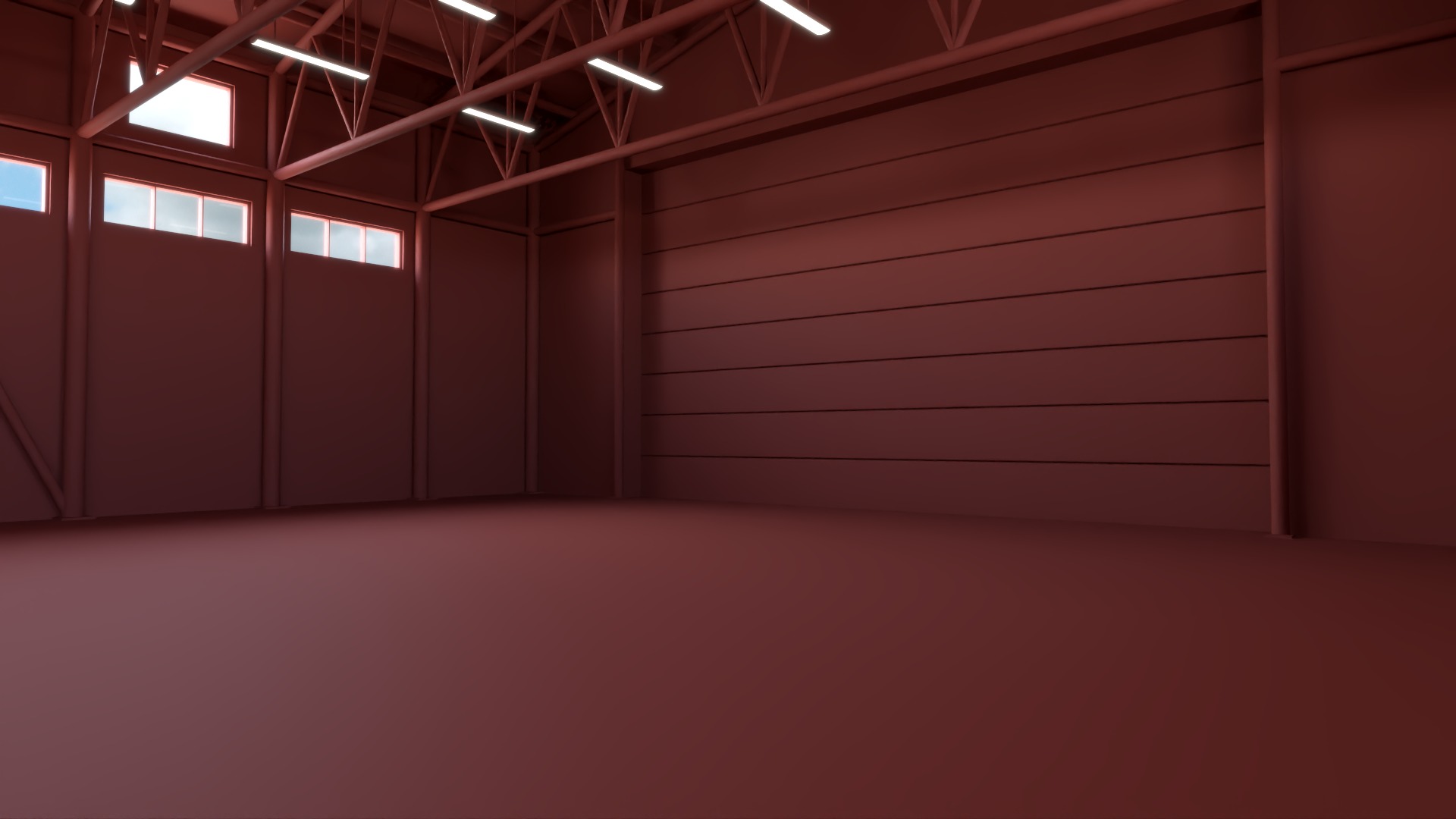 Hangar - Warehouse interior 02 Low-poly 3D model_17