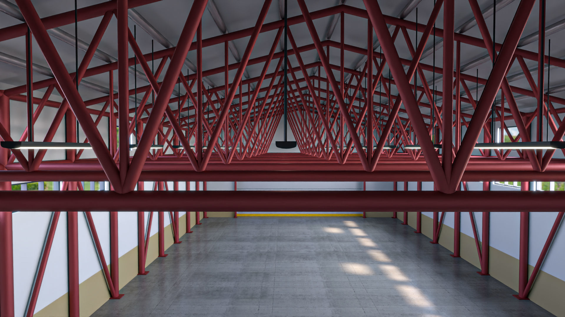 Hangar - Warehouse interior 02 Low-poly 3D model_4