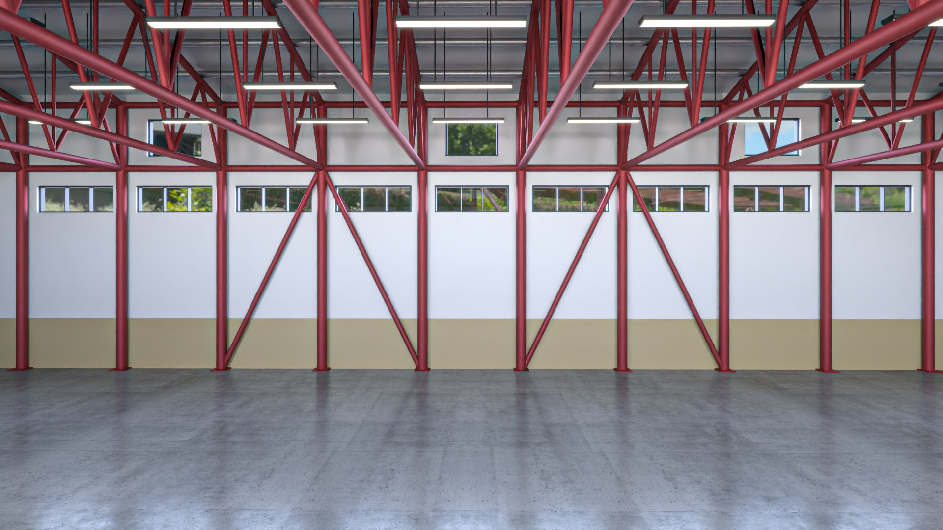 Hangar - Warehouse interior 02 Low-poly 3D model_5