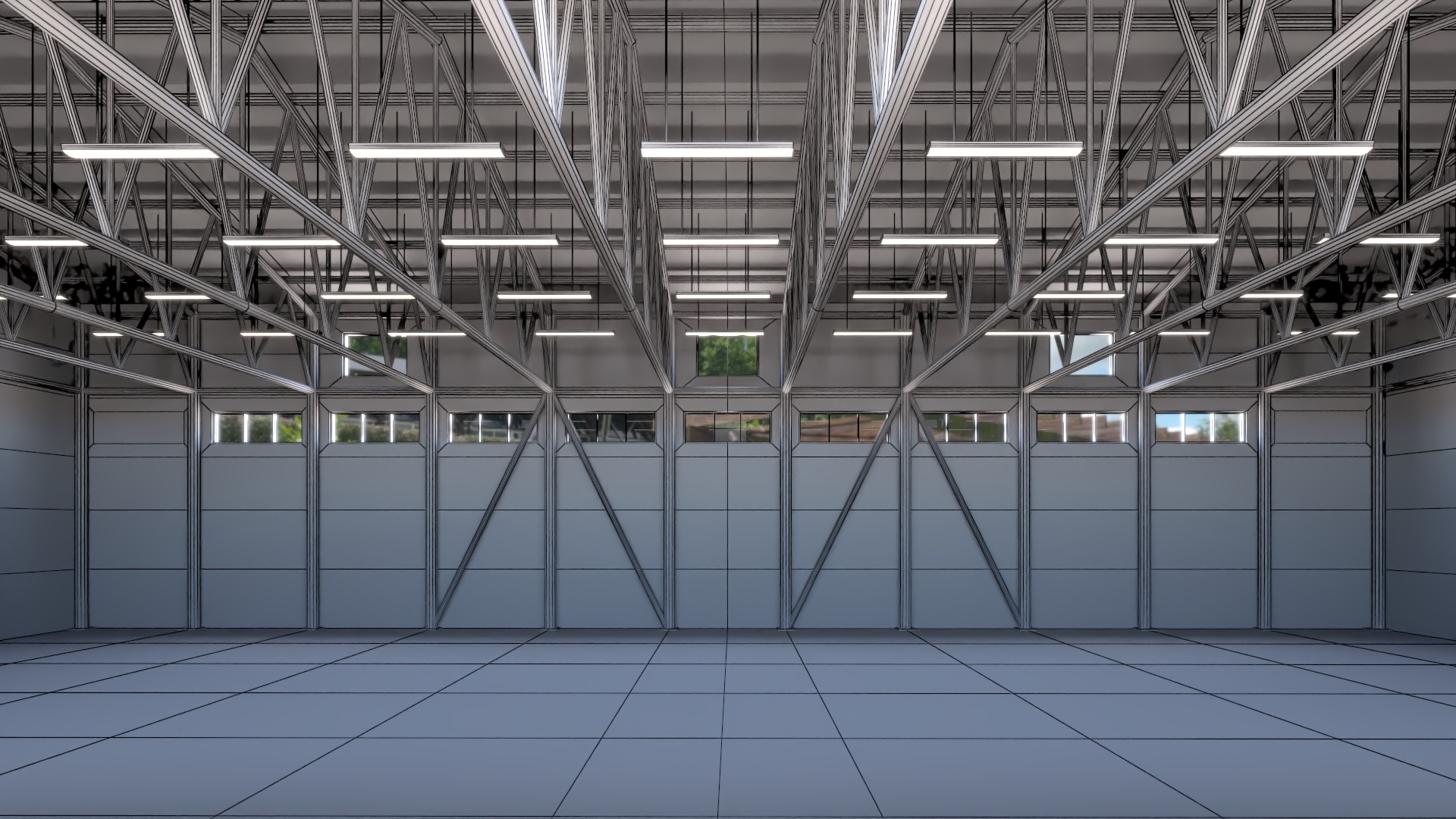 Hangar - Warehouse interior 02 Low-poly 3D model_13