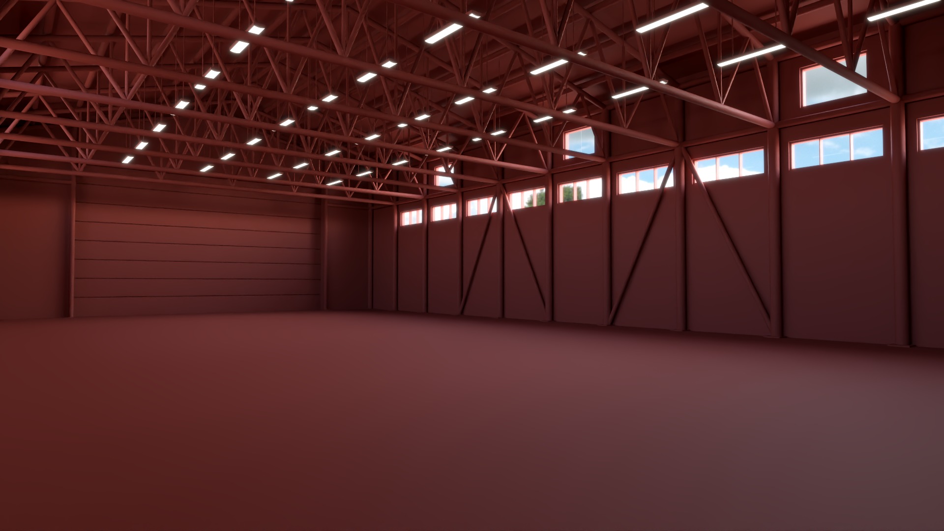 Hangar - Warehouse interior 02 Low-poly 3D model_16