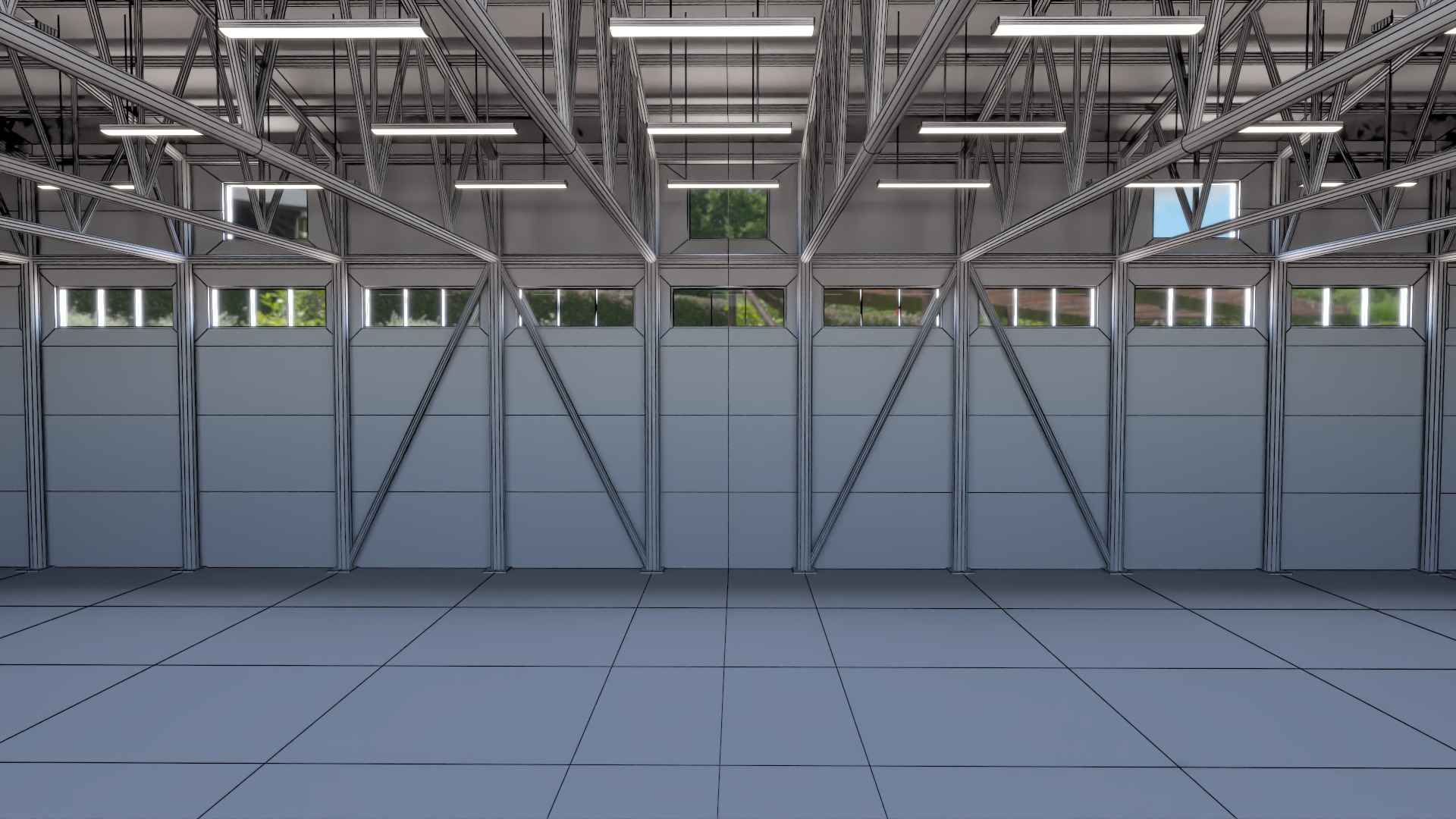 Hangar - Warehouse interior 02 Low-poly 3D model_12