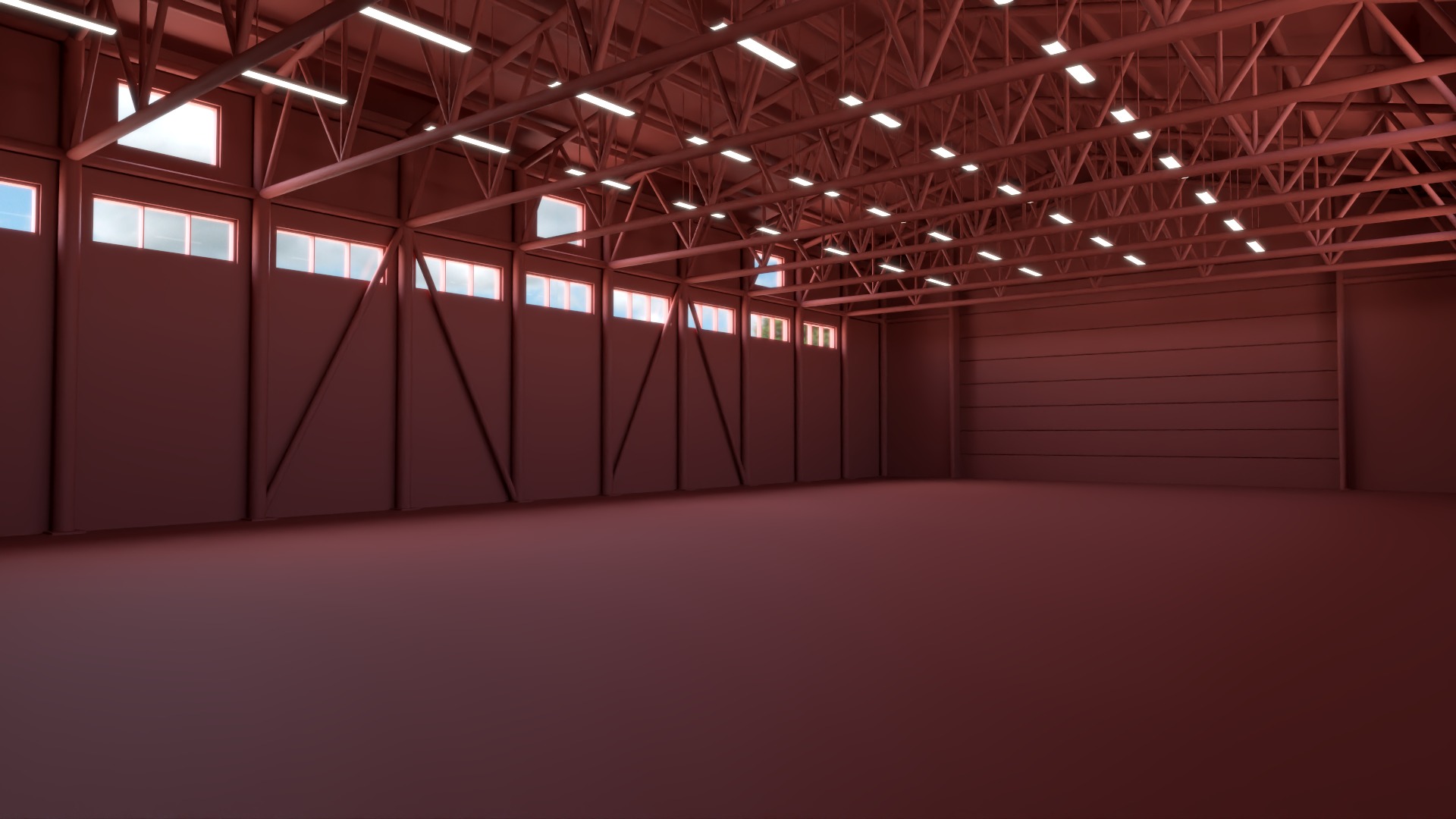 Hangar - Warehouse interior 02 Low-poly 3D model_14