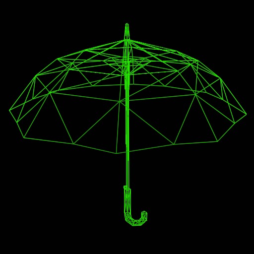 umbrella cane Low-poly 3D model_5