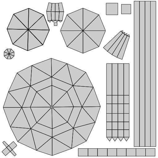 umbrella cane Low-poly 3D model_6