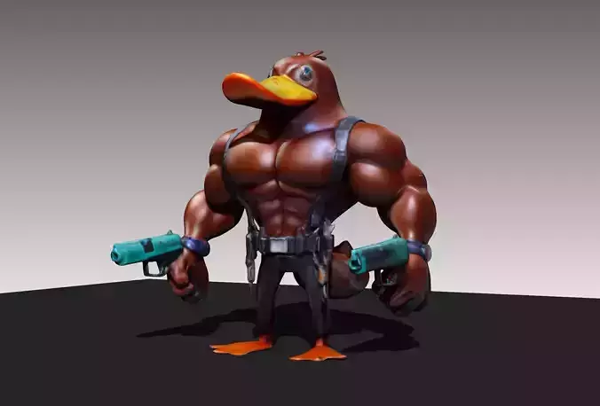 Muscular Platypus Enforcer 3D Model