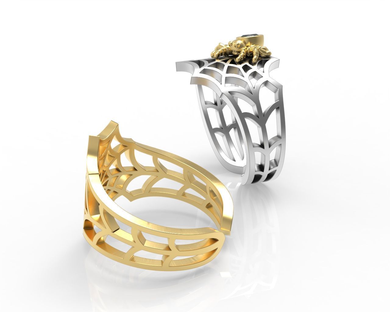 Spider Web Rings 3D print model_5