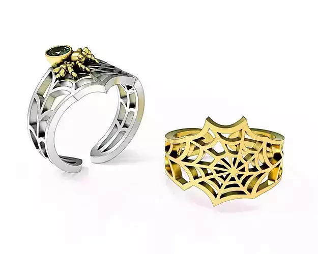 Spider Web Rings 3D print model