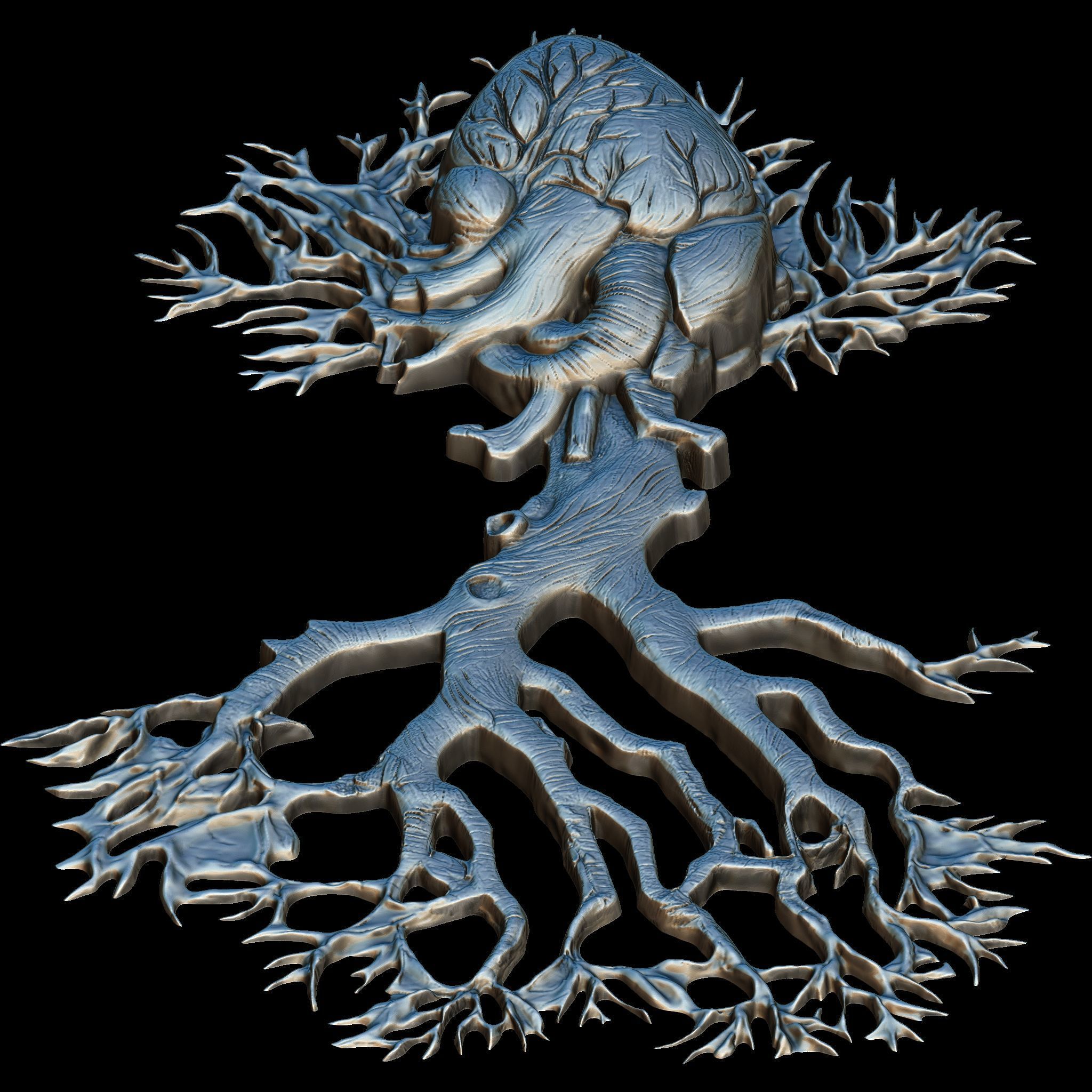Tree of Life STL file for 3d printing or CNC 3D print model_9