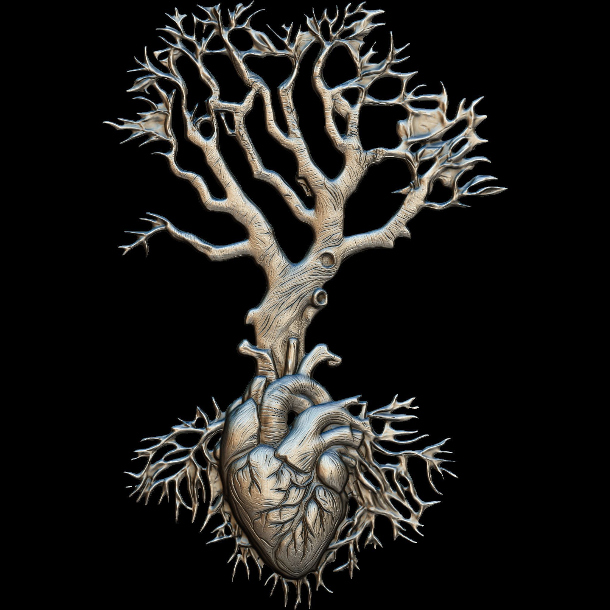 Tree of Life STL file for 3d printing or CNC 3D print model_1