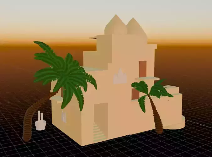 Basic Arabian house Sandbox Free 3D model