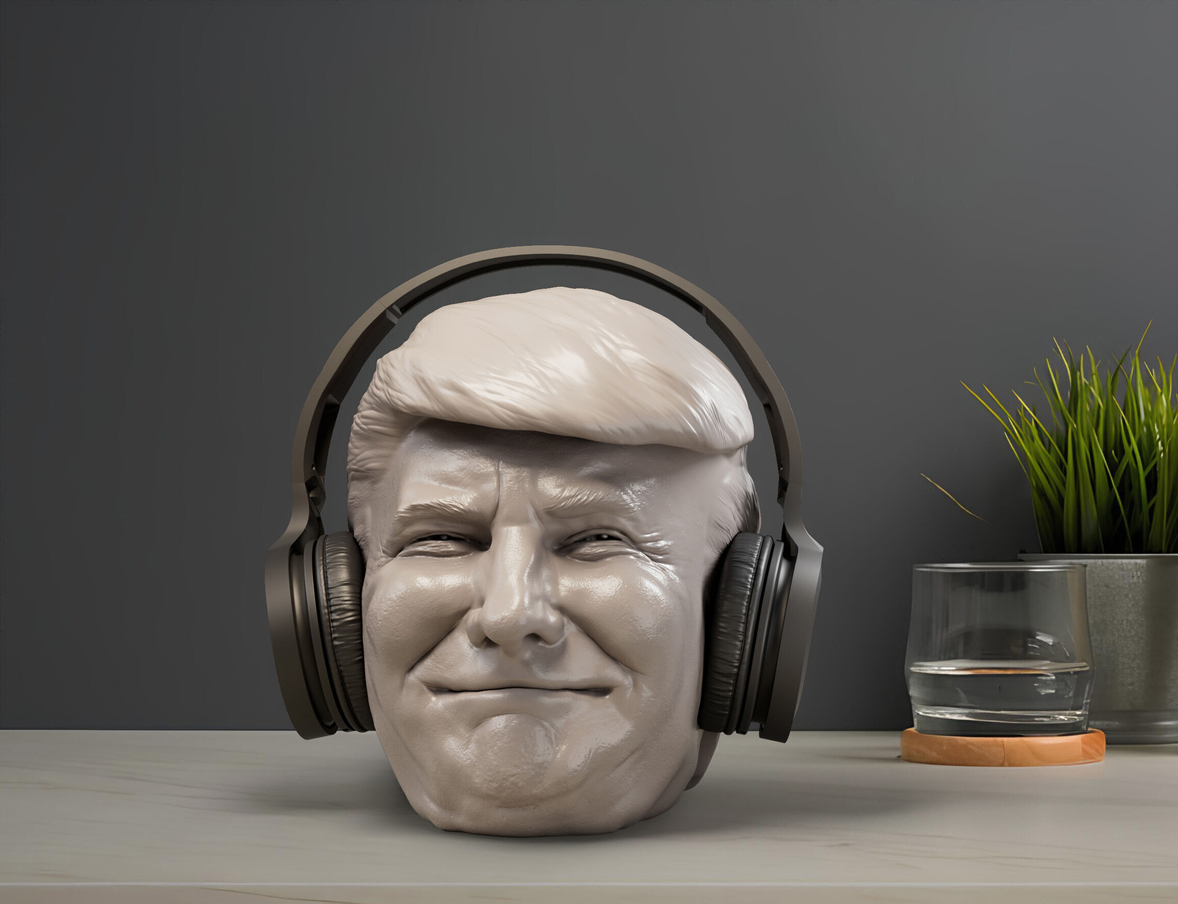 Donald Trump Headphone Stand  3D print model_5