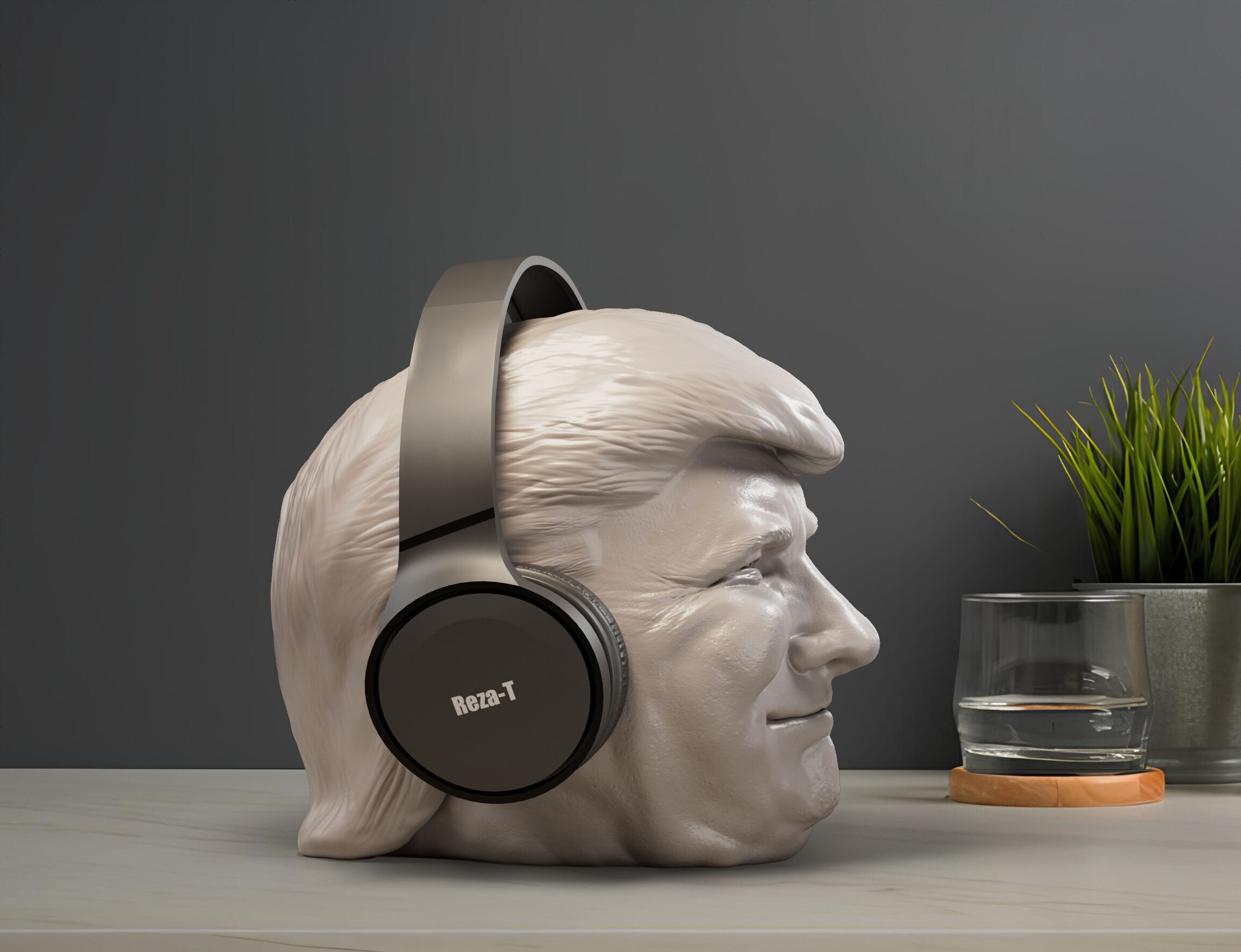 Donald Trump Headphone Stand  3D print model_4