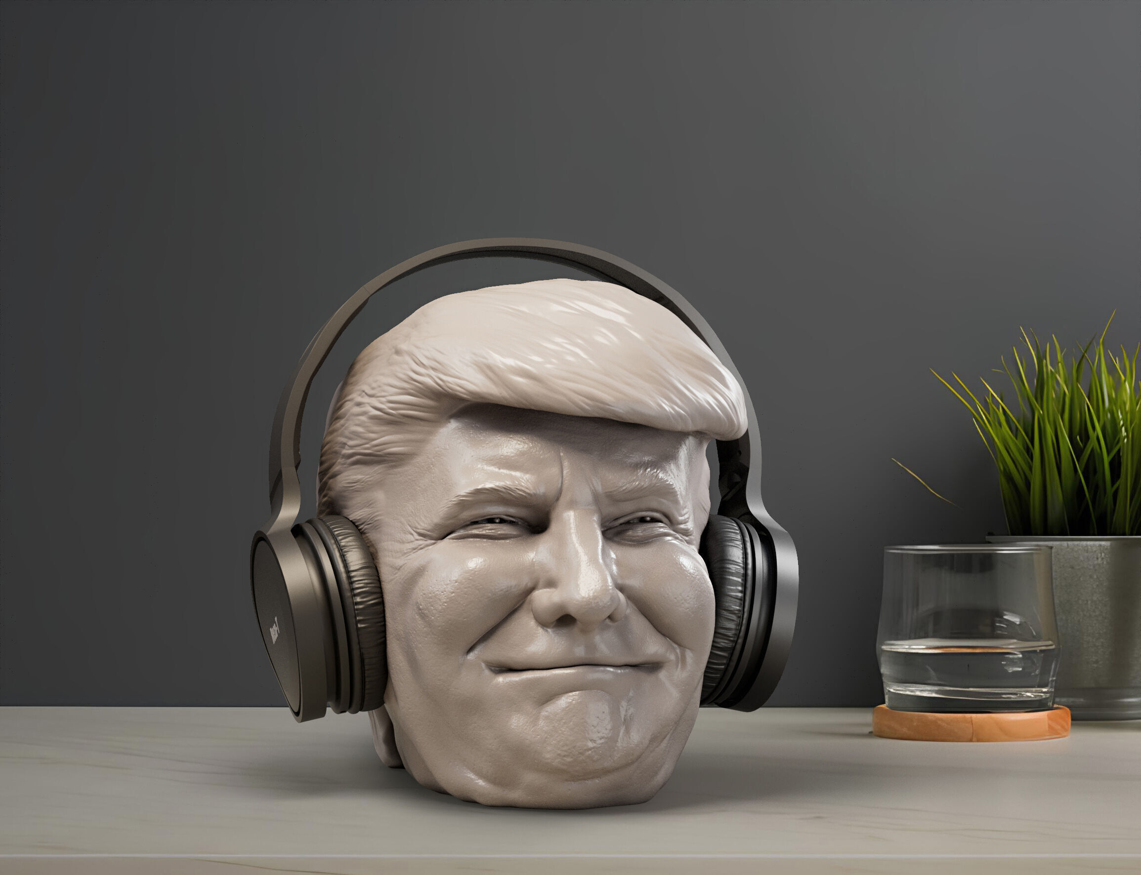 Donald Trump Headphone Stand  3D print model_3