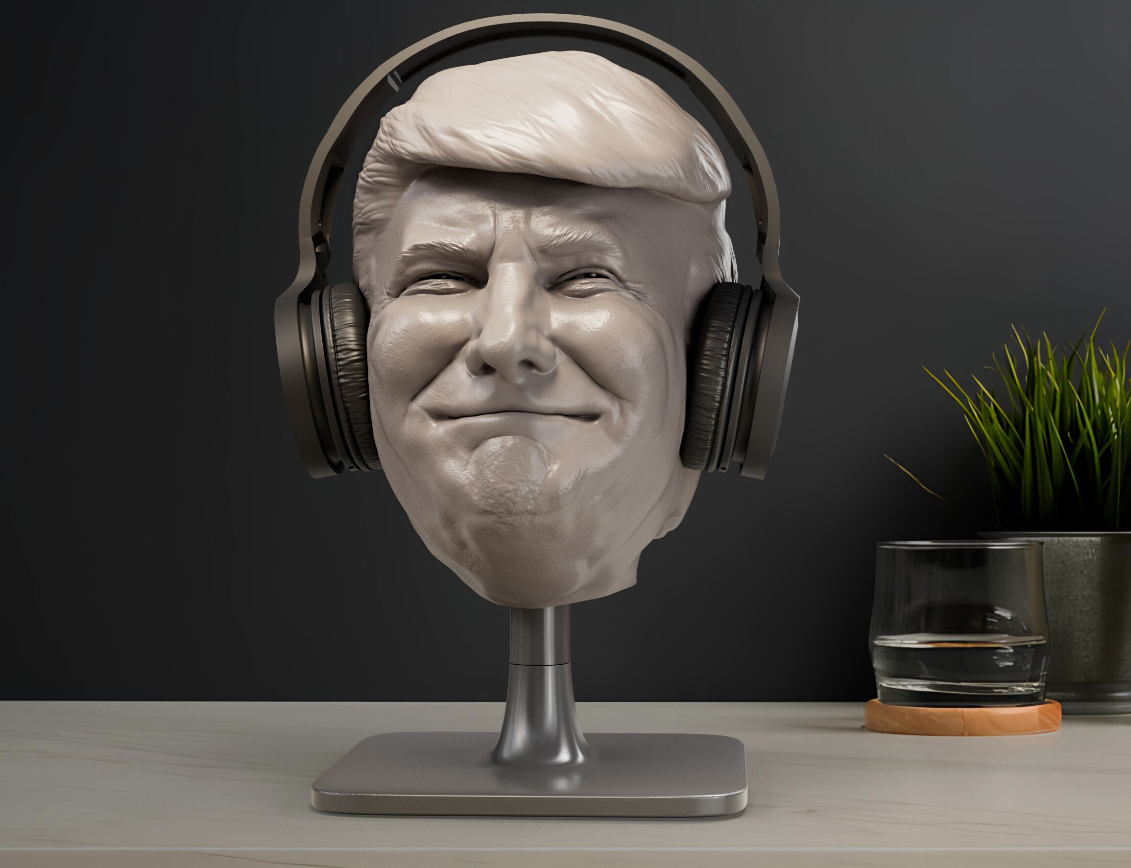 Donald Trump Headphone Stand  3D print model_1