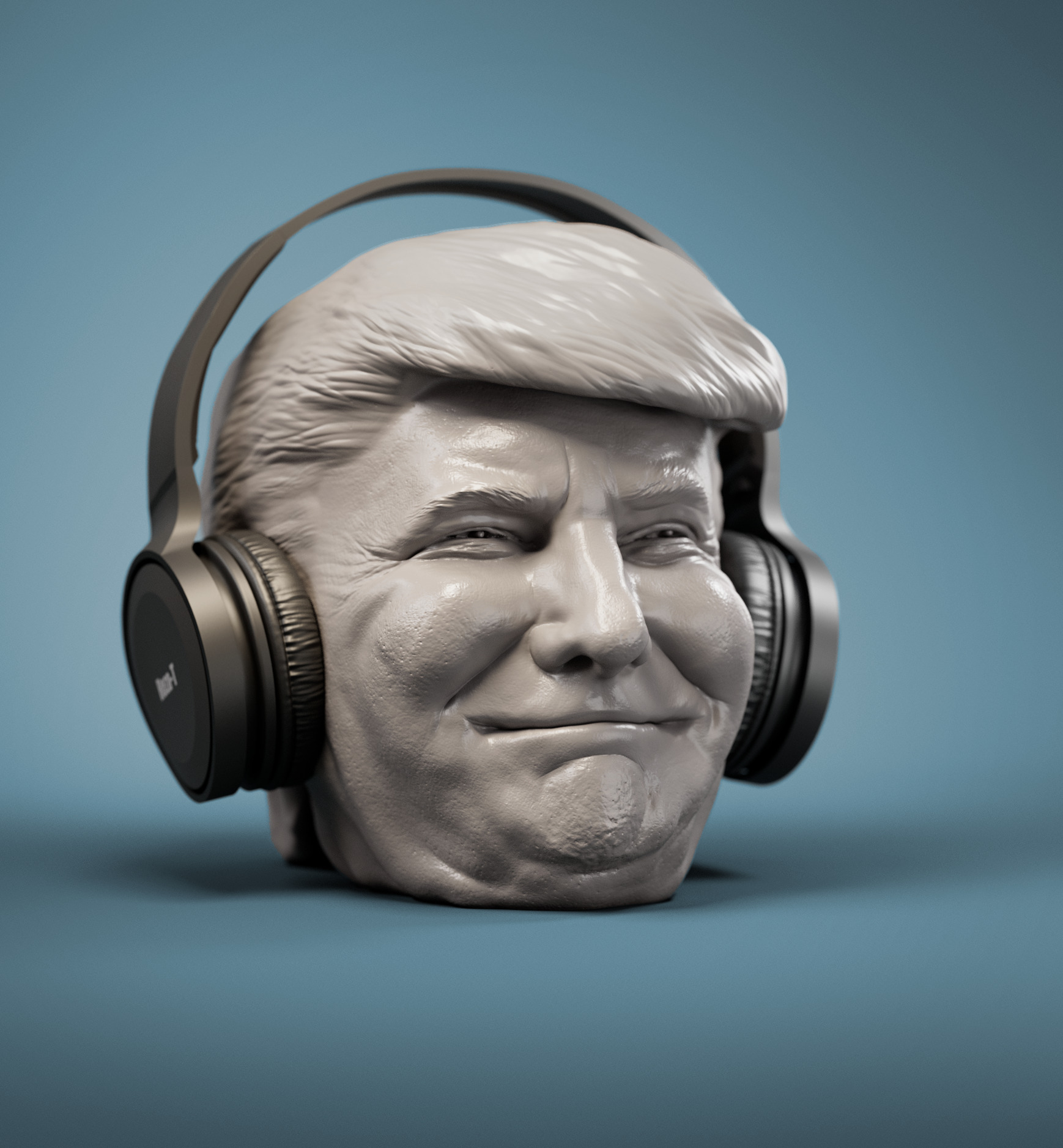 Donald Trump Headphone Stand  3D print model_9