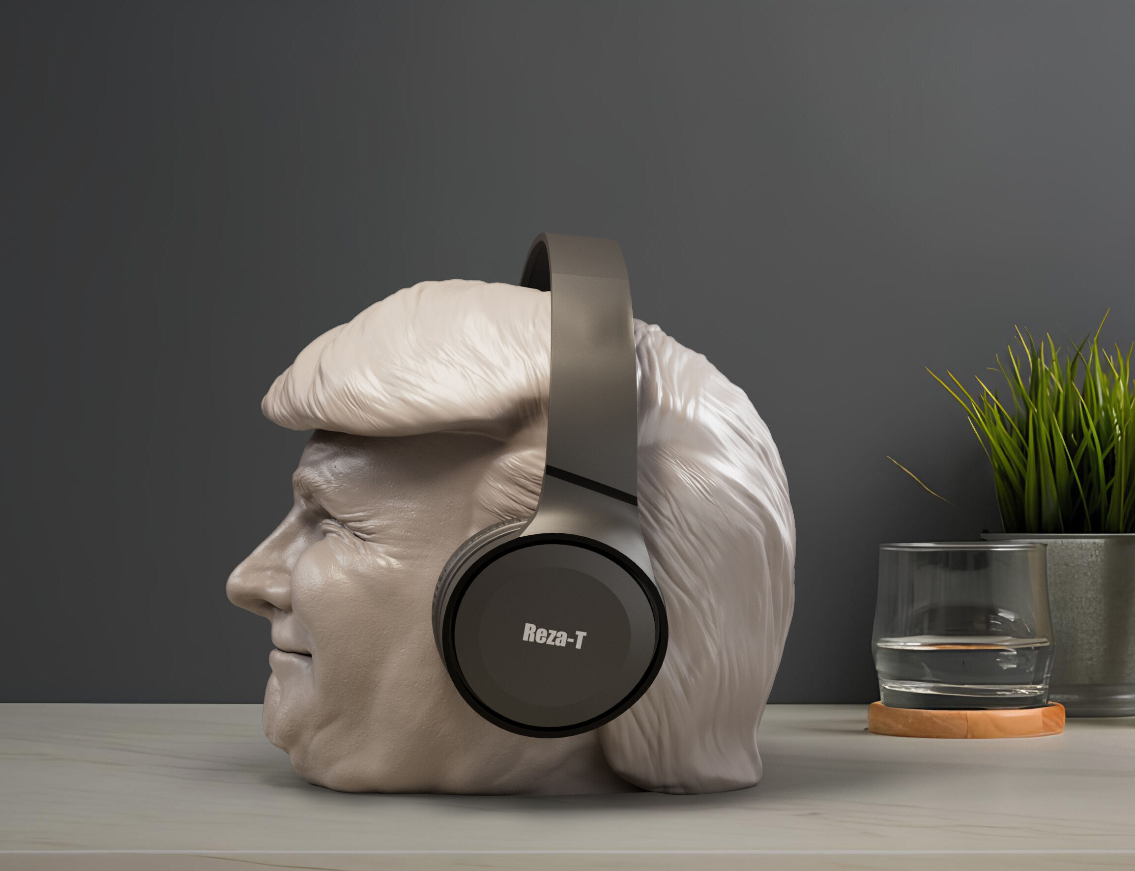 Donald Trump Headphone Stand  3D print model_7