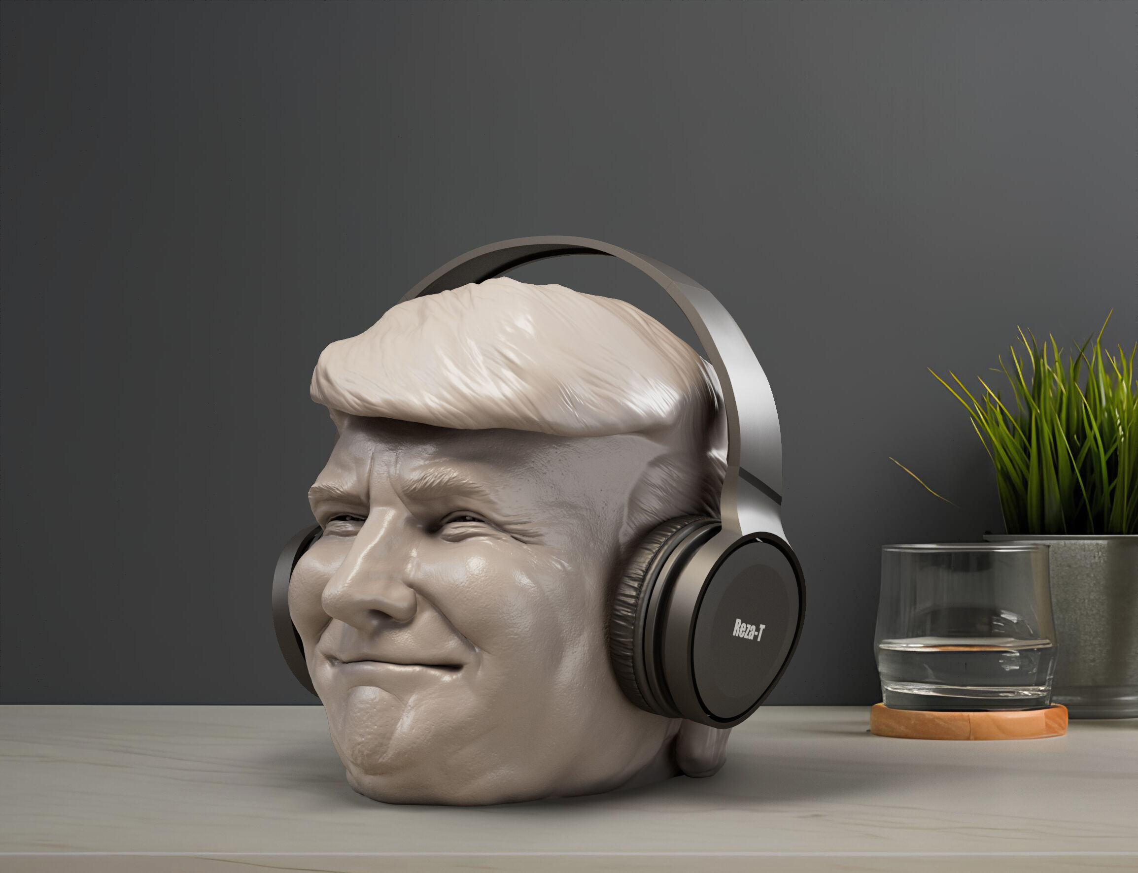 Donald Trump Headphone Stand  3D print model_6