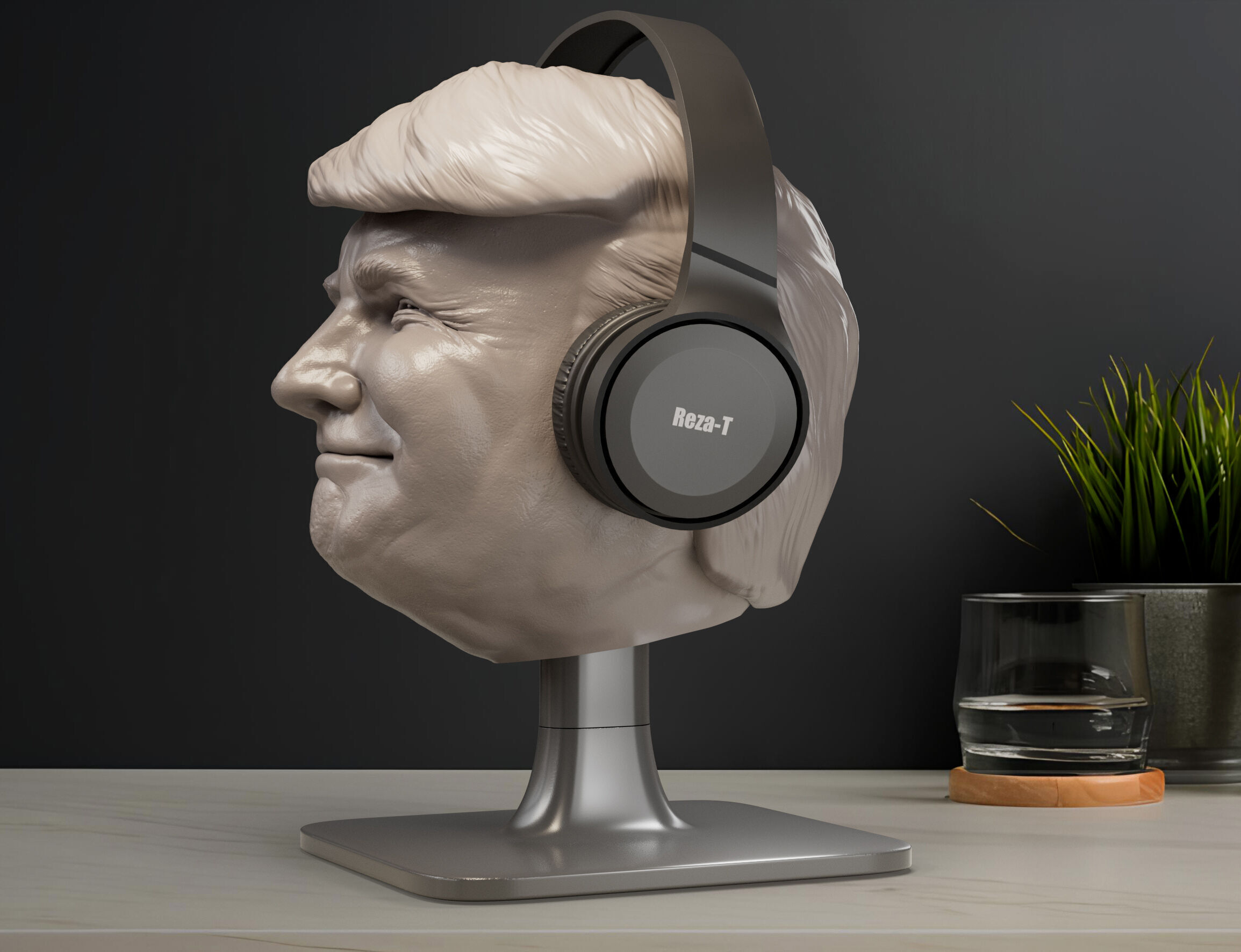 Donald Trump Headphone Stand  3D print model_2
