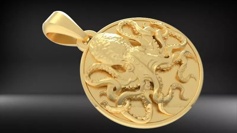 Octopus Pendant Necklace Charm Bracelet Jewelry 3D print model