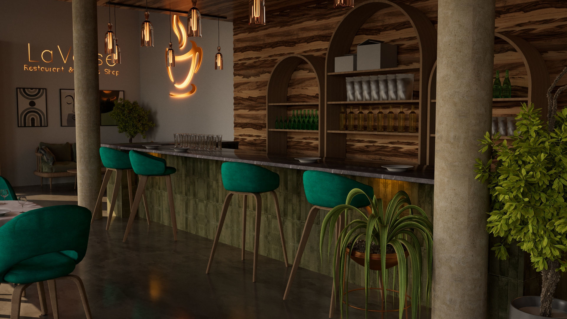 La Valse Restaurant and Coffee Shop 3D model_13