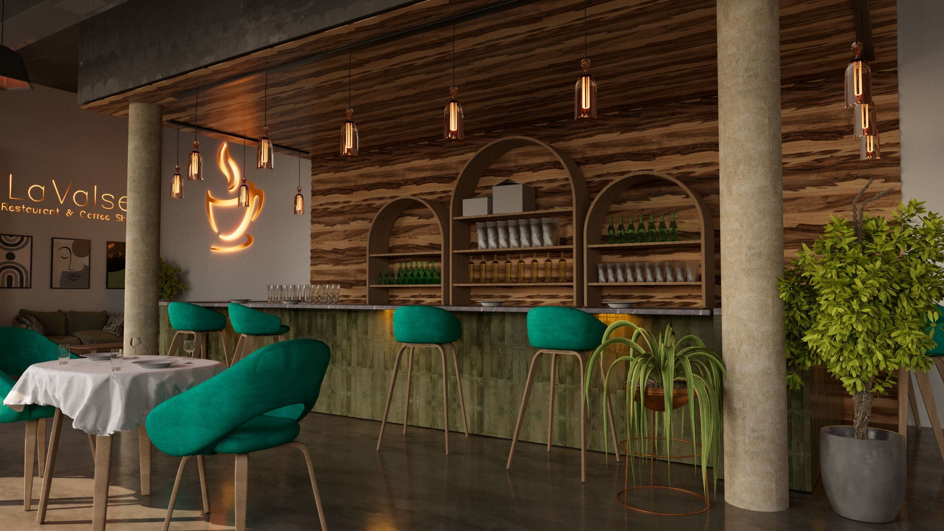 La Valse Restaurant and Coffee Shop 3D model_4