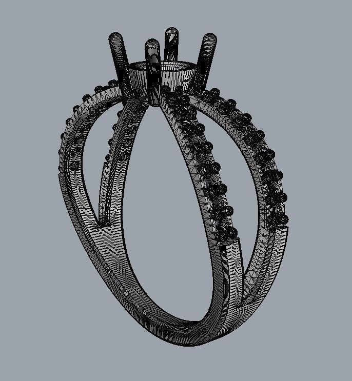 Round Gemstone  Classic Ring 3D print model_14