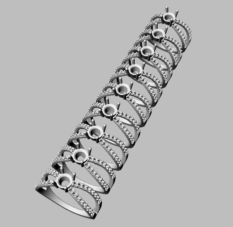 Round Gemstone  Classic Ring 3D print model_5