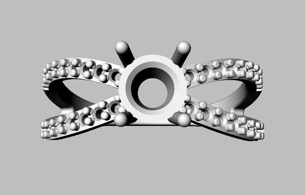 Round Gemstone  Classic Ring 3D print model_11