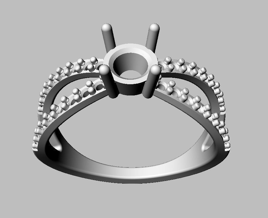 Round Gemstone  Classic Ring 3D print model_6