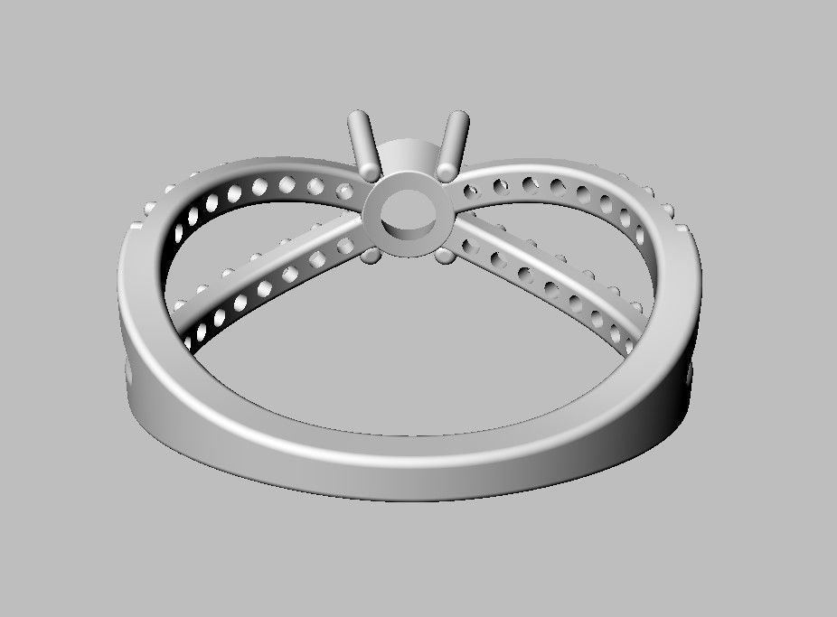 Round Gemstone  Classic Ring 3D print model_10