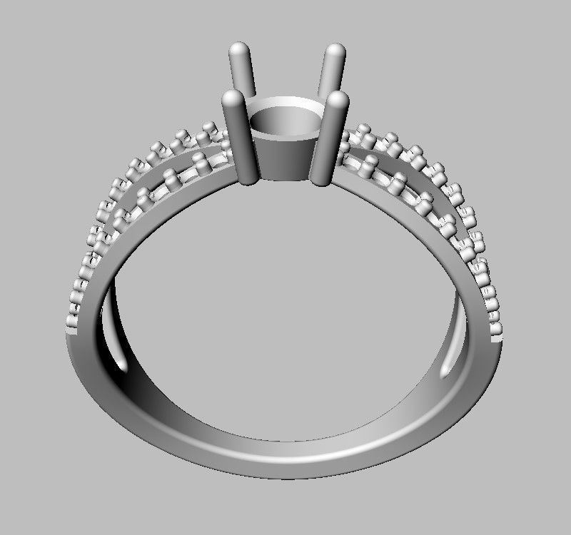 Round Gemstone  Classic Ring 3D print model_8