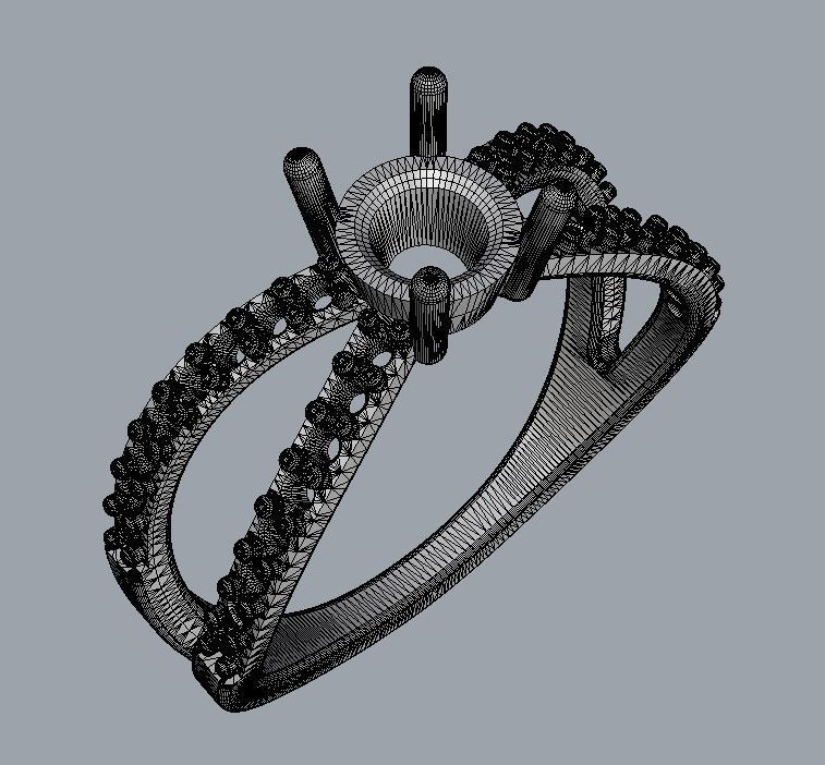 Round Gemstone  Classic Ring 3D print model_12