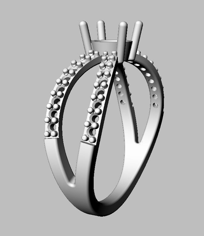 Round Gemstone  Classic Ring 3D print model_9