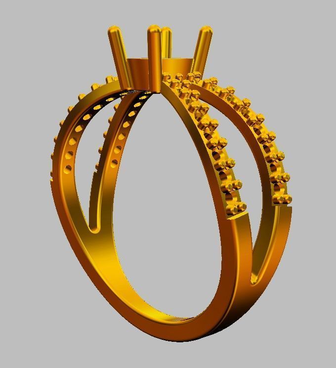 Round Gemstone  Classic Ring 3D print model_23