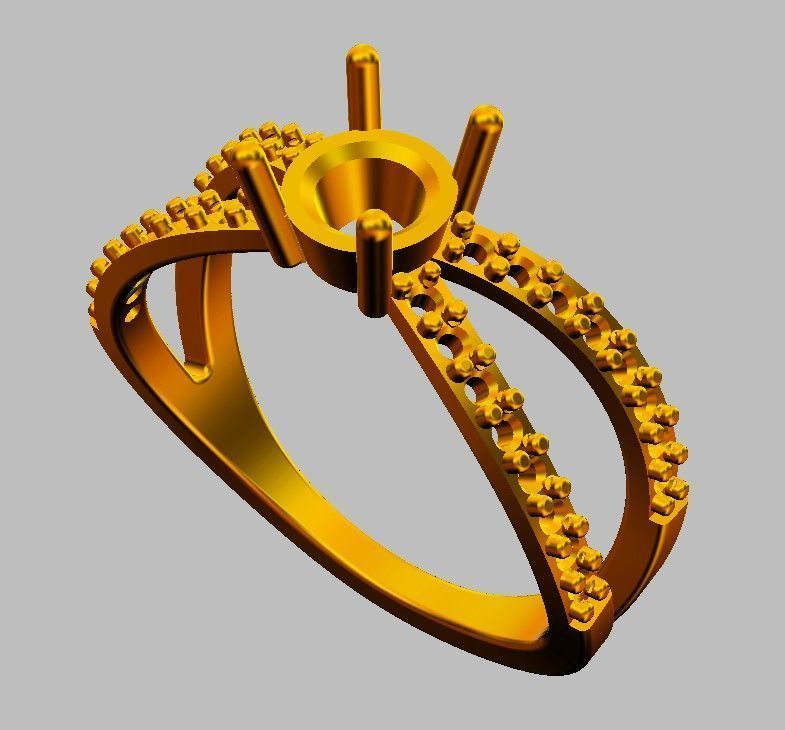 Round Gemstone  Classic Ring 3D print model_18