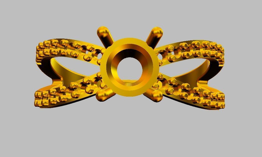 Round Gemstone  Classic Ring 3D print model_21