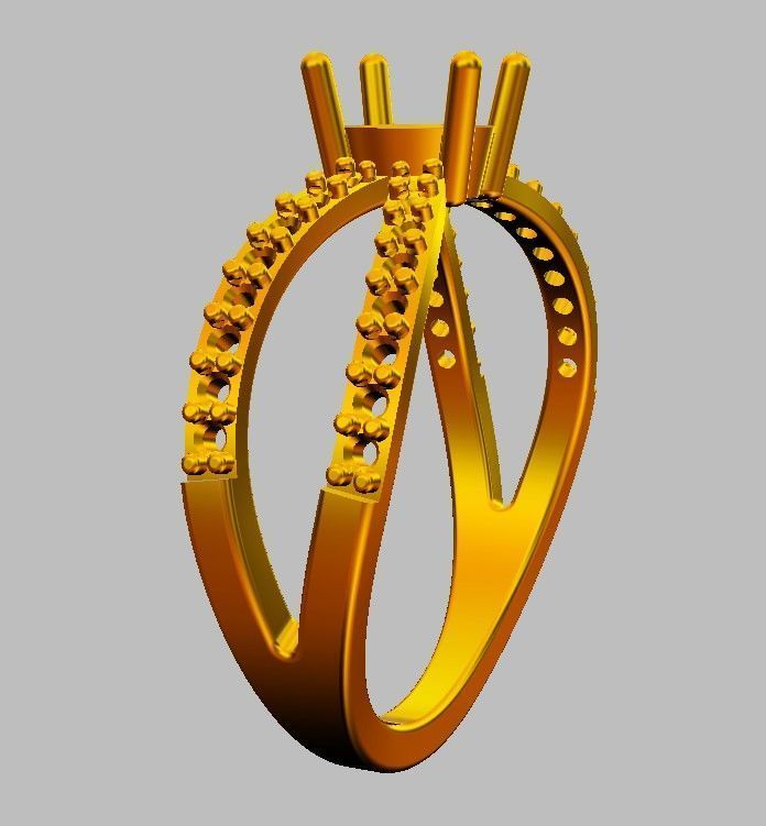 Round Gemstone  Classic Ring 3D print model_19