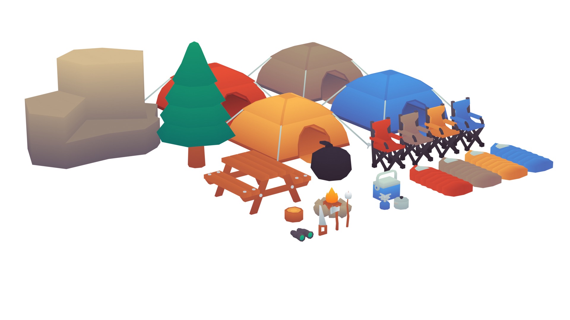ToonLab - Ultimate Toon Camp Pack Low-poly 3D model_5