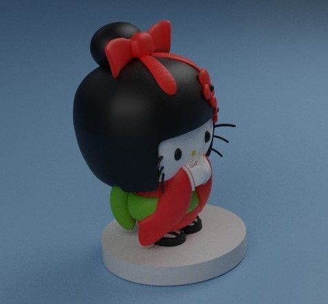 Hello kitty  Statue - Halloween Edition - Gueixa 3D print model_2
