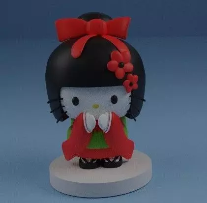 Hello kitty  Statue - Halloween Edition - Gueixa 3D print model_0