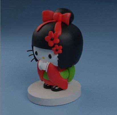 Hello kitty  Statue - Halloween Edition - Gueixa 3D print model_1